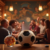 Nouvelles Bouteilles à Whisky en Verre Transparent en Forme de Ballon de Football 2026, Carafes de 300 ml pour les Amateurs de Whisky, Hommes, Pères, Maris