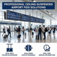 Boîte à lumière FIDS suspendue au plafond, couleur personnalisée, signalétique rétroéclairée en aluminium pour affichage d'arrivée et de terminal à l'aéroport