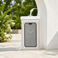 Pochette étanche personnalisée pour téléphone avec fenêtre pour appareil photo et cordon réglable, sac étanche rose pour la natation, la randonnée et les voyages