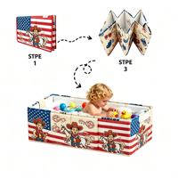 Baignoire Bébé Pliable Grande Capacité à Motifs de Dessins Animés, Gonflable, Sans BPA, Antidérapante, avec Bouchon de Vidange, Portable - Vente en Gros