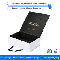 Scatola Regalo Pieghevole Magnetica con Logo Personalizzato, Confezione di Lusso in Cartone Riciclabile con Manico