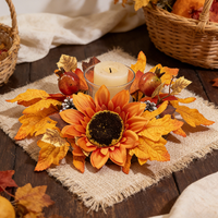 Guirlande en verre rustique avec feuilles d'érable artificielles, baies et pommes de pin, pour décoration d'automne, de Thanksgiving et de récolte, réutilisable pour la maison