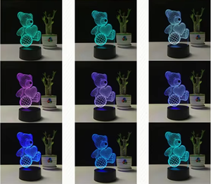 7 couleurs changement progressif <span class=keywords><strong>LED</strong></span> interrupteur tactile USB <span class=keywords><strong>lampe</strong></span> de Table 3D Illusion <span class=keywords><strong>pikachu</strong></span> veilleuse pour cadeaux de vacances ou décorations pour la maison - Product Image 2