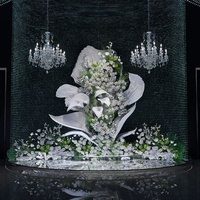 Grand lustre LED suspendu pour hôtel de luxe, romantique, pour décoration de mariages et grands banquets, et projets d'ingénierie sur mesure