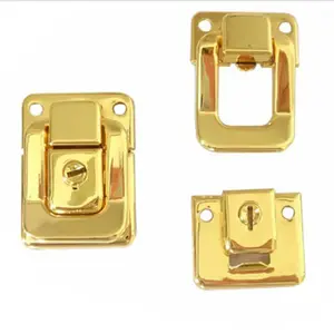 Hot selling tea box wooden box buckle pin lock iron hinge spring fine hinge