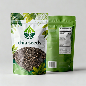 Bolsa de Plástico Impresa Personalizada <span class=keywords><strong>con</strong></span> Cierre para Alimentos, para Empacar Semillas de <span class=keywords><strong>Lino</strong></span>, Mostaza, Calabaza, Sésamo y Chía, <span class=keywords><strong>con</strong></span> Logotipo - Product Image 2