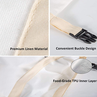 Sac à pain réutilisable en coton biologique et lin avec fermeture éclair et logo personnalisé, double compartiment pour garder le pain frais, idéal pour offrir en cadeau