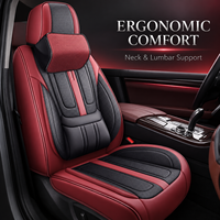 Housses de siège de voiture ergonomiques à couverture intégrale Civic, 14 pièces, en cuir premium, avec soutien cervical et lombaire, toutes saisons, coussin d'intérieur de luxe pour voiture