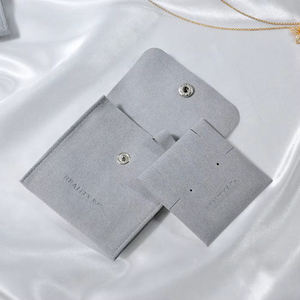 Enveloppe en cuir suédé microfibre colorée personnalisée pochettes à bijoux recyclable bouton en tissu de velours imprimé logo cadeaux <span class=keywords><strong>bonbons</strong></span> - Product Image 4
