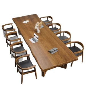 Mesa de Conferencia de Madera Maciza, Rectangular, para Oficina, Comercial, Mesa de Negociación, Diseño Moderno y Minimalista - Product Image 5