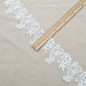 Dentelle chimique guipure brodée de luxe de haute qualité, volants fantaisie, largeur 7 cm, motif floral textile pour vêtements et décoration intérieure - Product Image 3