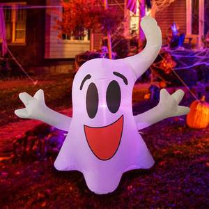 Halloween Inflatable Outdoor Cute Ghost Blow up Decoration Clearance with <b>LED</b> <b>Lights</b> Built-in for Holiday Party Yard Garden - Product Image 2
