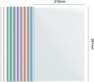 Porte-documents triangulaire transparent Morandi Color en PP A4, grande capacité, avec pince, pour étudiants, organiseur de papiers de test, pour bureau et école - Product Image 3