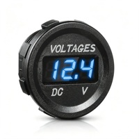 Voltímetro LED Impermeable de 12V 24V CC Verde
