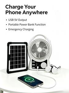 Ventilateur solaire de bureau intérieur pour hôtel, meilleur rapport qualité-prix, avec télécommande, mini ventilateur électrique USB solaire en anglais - Product Image 5
