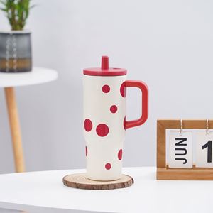 Gobelet de voyage isotherme à double paroi 24oz 720ml avec couvercle et paille antidérapant pour voiture, idéal pour les trajets et la maison - Product Image 2