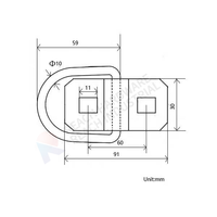 Anneaux d'arrimage en D robustes Q235 3/8\" 10 mm, ancrages encastrés pour cargaisons/remorques, camions, bateaux, pièces de remorque