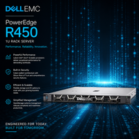 Serveur Rack 1U PowerEdge R450 avec double socket pour processeur Intel Xeon E, idéal pour les applications de virtualisation de bases de données et de messagerie électronique