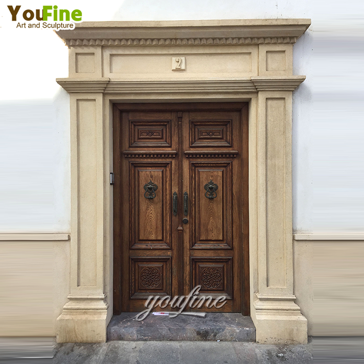 Винтажная Простая Современная Бежевая мраморная дверная рама из натурального камня