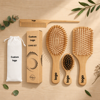Peine de madera de neem ecológico al por mayor para el hogar, promoción de salones y viajes, peine de bambú