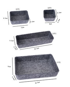 Corbeille de rangement écologique en feutre Corbeille de rangement utilisable pour le bureau avec logo et emballage personnalisés - Product Image 3