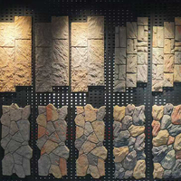 Panneau mural extérieur épais en PU souple effet pierre 3D ondulée KSL, étanche, écologique, 1200x600mm, design modèle 3D