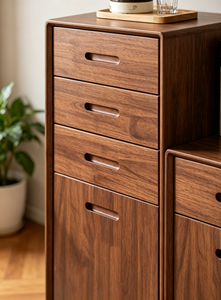 Modern Solid Wood Modular Entry Cabinet with Flat Panel Doors and 5 Drawers for Living Room Storage - Product Image 3