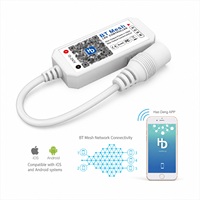 Mini contrôleur LED RGBW en maille, DC 5-24V 100W, 4 canaux, contrôle de synchronisation de groupe via application, adapté aux bandes LED RGBW