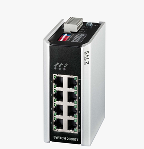 SALZ Automation 8‑Port Unmanaged Industrial Gigabit <b>Ethernet</b> <b>Switch</b>, DIN‑Rail - <b>SWITCH</b> 2008GT - Product Image 1