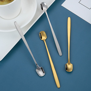 Stainless steel square-headed <b>spoon</b>, creative souvenir, long-handled ice <b>spoon</b>, powder <b>measuring</b> <b>spoon</b>, coffee <b>spoon</b>, honey - Product Image 3