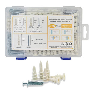 Nylon Drywall Anchors Kit 310Pcs Self Drilling Hollow Wall Anchors With Screws For General Industry Use - Product Image 2