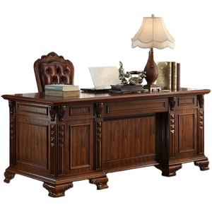 <span class=keywords><strong>Escritorio</strong></span> ejecutivo de madera maciza de estilo americano y europeo tallado Simple Boss President Office Study <span class=keywords><strong>Escritorio</strong></span> de computadora <span class=keywords><strong>Diseño</strong></span> tradicional - Product Image 5