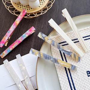 साधारण फ्लैट फ्रेंच बैरेट बाल क्लिप एसीटेट डेंटल बोबी पिन महिलाओं के लिए बाल सहायक क्लिप - Product Image 3