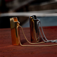 Hip-hop Or Plaqué Argent Titane Acier Collier De Perles pour Fumeur Rappeur Couverture Plus Légère Pendentif Collier