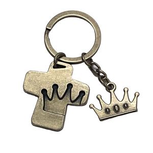 Offre Spéciale Fabriqué En Nature Bronze Croix Couronne Porte-clés En Métal Pour L'art De Collection - Product Image 1