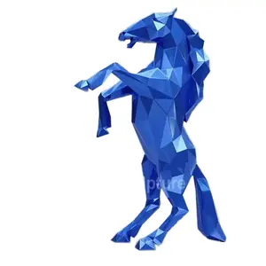 Artesanato De Metal De Aço Inoxidável Estátua De Cavalo Elegante Corte Superfície Escultura Cavalo