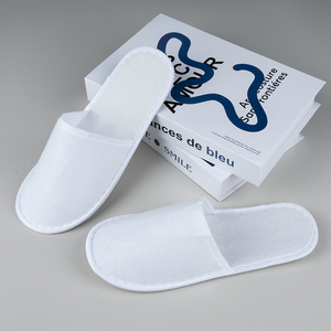 OEM Beyaz Havlu Terlikler EVA Tabanlı Özel Logo Toplu Toptan Satış - Product Image 3