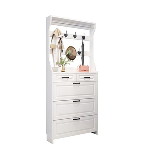 Modern <strong>Chinese</strong> Supplier Revolving Tall <strong>Shoe</strong> <strong>Cabinet</strong> for Living Room with Rotatable Drawer Hook Tall Wooden Rack - Product Image 5