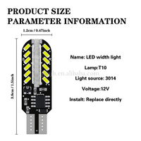 48SMD 3014 Blanco 6000K Flash Giratorio Copia DE SEGURIDAD Lámparas de luz inversa T10 158 579 912 RGB Luz de estacionamiento Coche ultra brillante