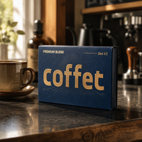 Boîte à café personnalisée avec logo en feuille d'or, emballage en papier de qualité supérieure pour mélange premium