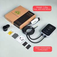 Borne de recharge murale pour VE 7 kW Type 2 avec RCD Type B intégré, IC, CPD, application Tuya WiFi, RFID, écran LCD, 32A, station de recharge domestique pour VE