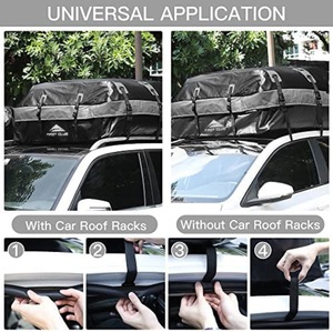 Sac de toit souple imperméable 600D PVC universel pour SUV 400L-500L verrouillable avec bandes réfléchissantes - Product Image 2