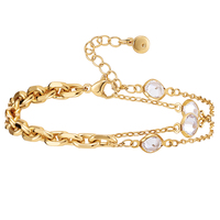 Bracelet chaîne en or pour femme, jonc à maillons en zircon, bijou bohème réglable, cadeau de vacances