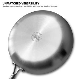 304 Stainless Steel Frying <b>Pan</b>, NonStick <b>Pan</b> Fried Steak Pot Uncoated Kitchen Cookware for Gas Stove and Induction Cooker - Product Image 5