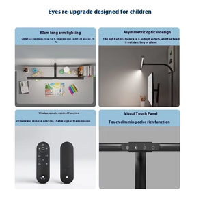 25W Moderne Zwarte Metalen LED Bureaulamp 80CM Breed Verlichtingsarmatuur met Afstandsbediening E26 Fitting voor Computerscherm Kantoor Studenten Lezen - Product Image 5