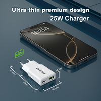 Cargador Super Gan de 25 W, Tipo C, UE, KR, Adaptador Universal para Dispositivos Móviles, Cargador Rápido de Pared KC PD de 25 W, USB C para iPhone
