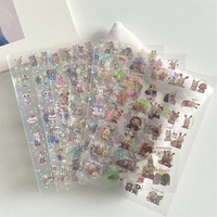 Feuille d'autocollants personnalisée en PET holographique, imperméable et durable, pour journalisation, scrapbooking, style rétro japonais Kawaii, thème animaux de la forêt