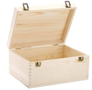 Extra Large scatola <span class=keywords><strong>di</strong></span> <span class=keywords><strong>legno</strong></span> non finito naturale cassa <span class=keywords><strong>di</strong></span> <span class=keywords><strong>legno</strong></span> <span class=keywords><strong>di</strong></span> pino non finito con coperchio per fai da te arte arte hobby e stoccaggio a casa - Product Image 4