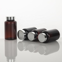 Vente en gros de flacons de 100 cc pour vitamines, flacons pour pilules, contenants pour capsules, flacons pharmaceutiques avec bouchon à vis argenté