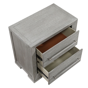 โต๊ะข้างเตียงสีเทาสไตล์โมเดิร์น 2 ลิ้นชัก เฟอร์นิเจอร์ห้องนอนร่วมสมัย - Product Image 4